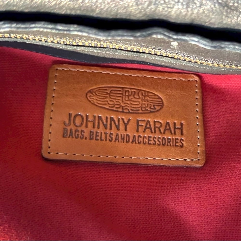 Johnny Farah crossbody medium size adjustable shoulder strap black leather bag - Picture 13 of 16